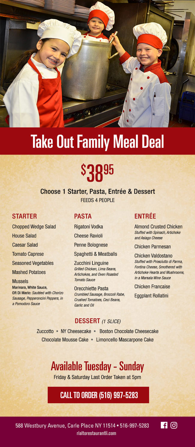 family meal deal rialto restaurant flyers bar and grill parma softball